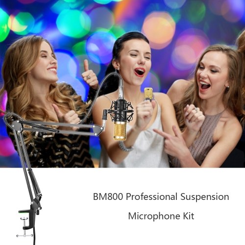 

BM800 Professional Suspension Microphone Kit Studio Live Stream Broadcasting Recording Condenser Microphone Set