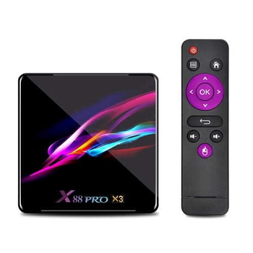 X88 Pro X3 Smart Android 9.0 TV-Box S905X3 Cortex-A55 Quad-Core 64-Bit 4 GB / 128 GB 2,4 G & 5 G WiFi H.265 VP9 Decodierung Miracast HD Media Player