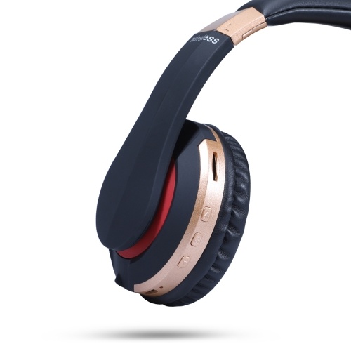 

MH7 Head-mounted Foldable BT5.0 Wireless Headset Support FM Card Stereo Sound for Sports Gaming with Microphone (Gold)
