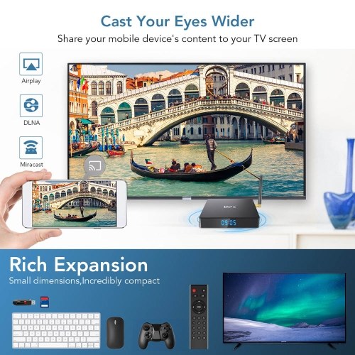 

DQ6 Android 10.0 Smart TV Box RK3318 Quad Core 64 Bit UHD 4K Media Player