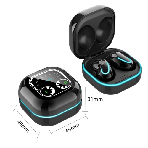 

S6 SE BT5.1 Wireless Earphones with Breathing Lamp Auto Pairing Noise Reduction Charge Box Dial Design Power Display