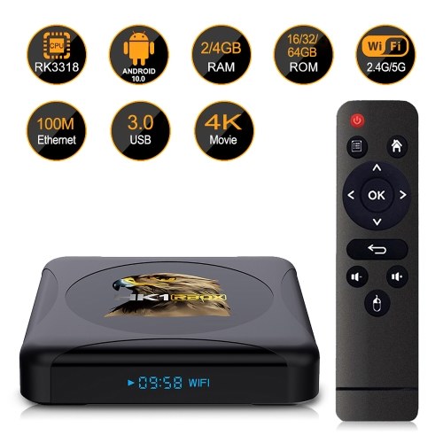 

HK1 RBOX R1 mini Smart TV Box Android 10.0 UHD 4K Media Player RK3318 2GB/16GB 2.4G / 5G Dual-band WiFi BT4.0 100M LAN Digital Display with Remote Control