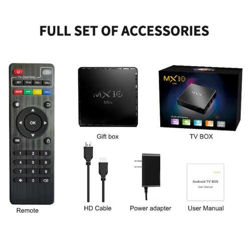 

MX10 Mini Android 10.0 Smart TV Box UHD 4K Media Player Allwinner H313 Quad-core H.265 VP9 2GB / 16GB 2.4G WiFi 100M LAN Remote Control