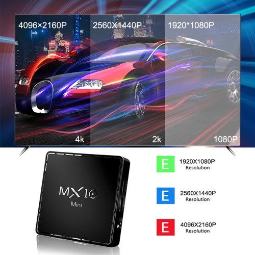 

MX10 Mini Android 10.0 Smart TV Box UHD 4K Media Player Allwinner H313 Quad-core H.265 VP9 1GB / 8GB 2.4G WiFi 100M LAN Remote Control
