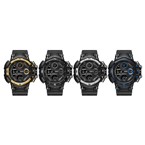 

Men's Watch Sports Electronic Watch Cool Luminous Wristwatch Outdoor Waterproof Watches Big Screen Stopwatch Alarm Clock Hourly Chime