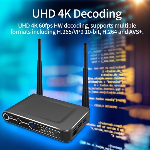 

Smart Android 9.0 TV Box S922X Cortex-A73+A53 2GB / 16GB 2.4G & 5G WiFi 1000M LAN H.265 VP9 Decoding Miracast HD Media Player BT 4K HD Set Top Box