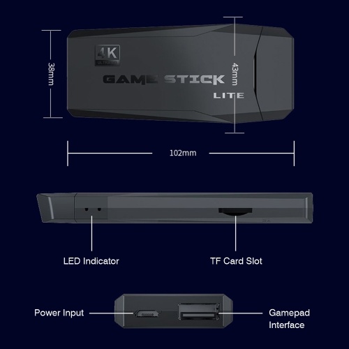 1080P Video Game Stick Console Double 2.4G Wireless Controller Gamepad 10000 Games Stick Mini TV Game Player High-definition Output