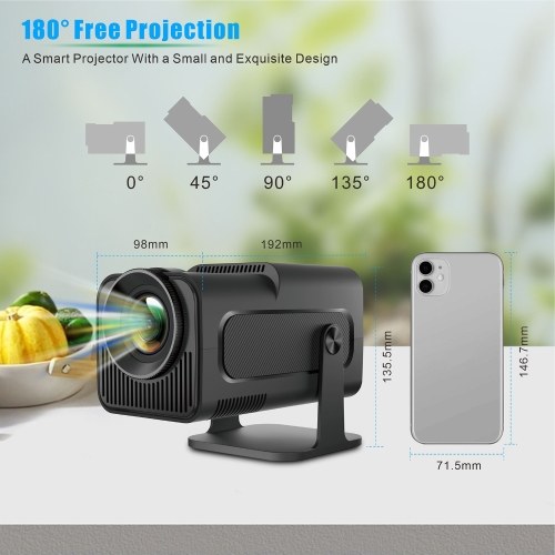 HD 1080P 300 Lumen Projector Business Office Dormitory Available Diffuse Imaging Projector  Hard 4K Support AV1 180-Degree Rotation Support Automatic Correction 
