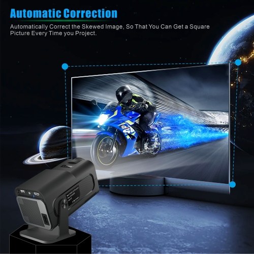 HD 1080P 300 Lumen Projector Business Office Dormitory Available Diffuse Imaging Projector  Hard 4K Support AV1 180-Degree Rotation Support Automatic Correction 
