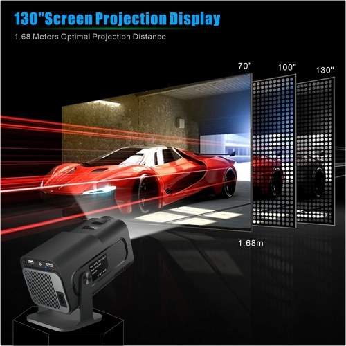 HD 1080P 300 Lumen Projector Business Office Dormitory Available Diffuse Imaging Projector  Hard 4K Support AV1 180-Degree Rotation Support Automatic Correction 