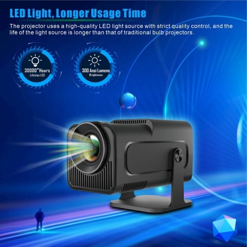 HD 1080P 300 Lumen Projector Business Office Dormitory Available Diffuse Imaging Projector  Hard 4K Support AV1 180-Degree Rotation Support Automatic Correction 