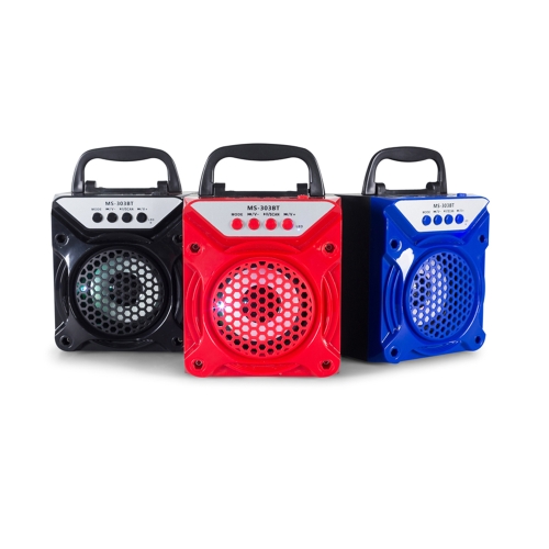 

MS-303BT Портативный громкоговоритель BT Speaker Беспроводной динамик FM-радио 3,5-мм аудио-музыка Воспроизведение с USB-портом TF