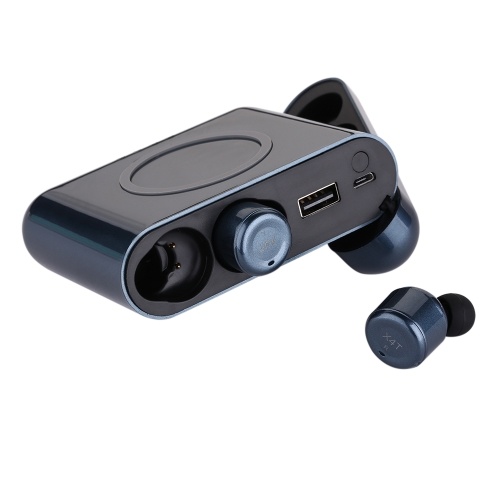 

X4T TWS True Wireless Bluetooth 4.2 Earphone In-ear Stereo Headset Music Headphone Hands-free Support Multi-point Connection Touch Control w/ Mic 5200mAh Emergency Power Bank Wireless Charger for Smartphones Navy Blue
