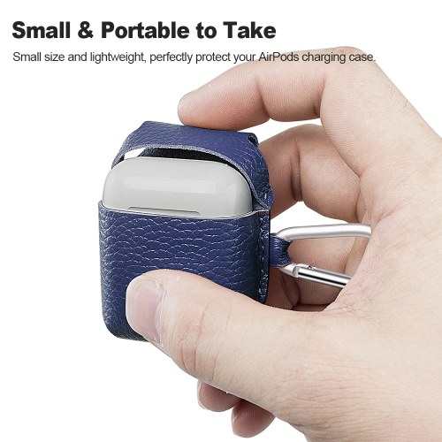 

Portable Leather Case Protective Cover Bag Storage Bag Pouch for Apple Airpod Headset With Hook