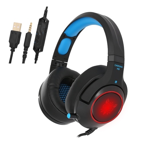 ONIKUMA K9 Gaming Headsets 3.5mm Wired Over Ear Headphones RGB Lights Noise Canceling E-Sport Earphone with Microphone Volume Control for New Xbox One PC Laptop PS4 Smart Phone