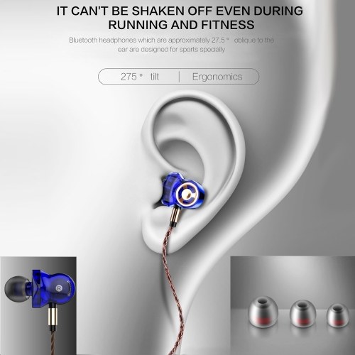 

QKZ CK10 3.5mm Wired Headphones Six Moving Coil In-ear Headset Heavy Bass Music Earphones In-line Control with Mic