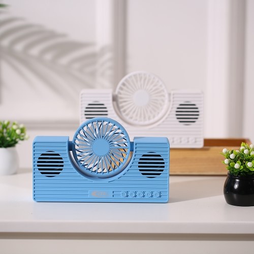 Mini Bluetooth Speaker with Fan Wireless Phone Speaker Multi-functional Portable Sound Box Support TF Card AUX IN MP3 Player