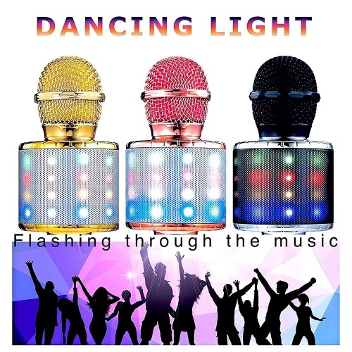 

WS858L Illuminated microphone wireless Bluetooth audio integrated WS858 Bluetooth condenser microphone microphone K song 色 black