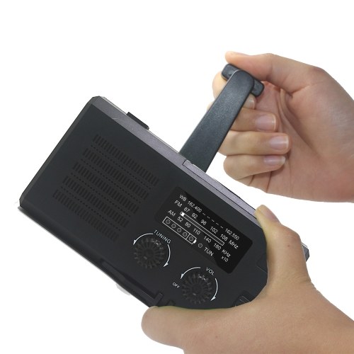 

Portable Hand Crank Radio Multifunctional Outdoor Emergency Speaker with LED Light SOS Light and AM FM