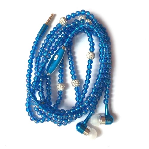 Schmuck Perlenkette Stereo-Kopfhörer mit Mikrofon 3,5-mm-In-Ear-Kopfhörer Kabel-Headset-Ohrhörer für Telefon-Mädchen