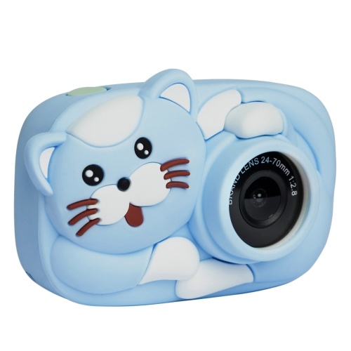 Caméra pour enfants 1080P Mini caméra numérique pour enfants de dessin animé, écran IPS de 2,4 pouces, prise de photo, enregistrement vidéo, 2600W Pixel, jouets pour enfants, caméra avec étui de protection en silicone