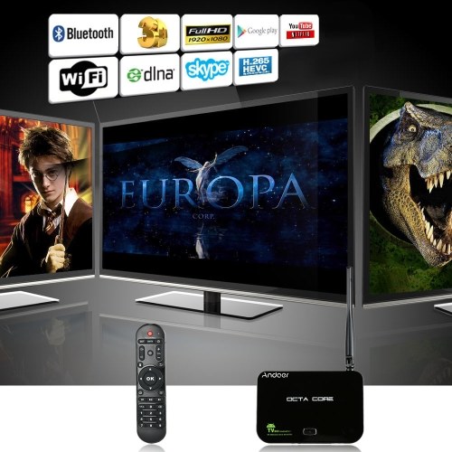 

Andoer Z4 Android 5.1 TV RK3368 Octa-Core 64 бита 2G / 16G UHD 4K * 2K Мини-ПК Miracast / DLNA H.265 Wi-Fi и локальная сеть Smart Media Player с пультом дистанционного управления