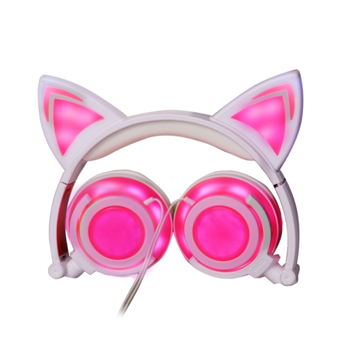 

Headphone Cat Ears Earlaps With LED Light Rechargable Battery