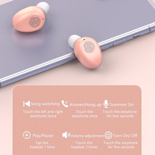 

F7 BT5.0 Earphone True Wirelessly Stereo Headset Sport In-ear Headphone Mini Fan