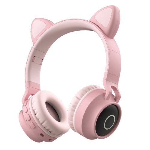 Faddish Student Cute Cat's Ears Head-Mounted Headset No Wire Cartoon BT Game Chargeable Headset