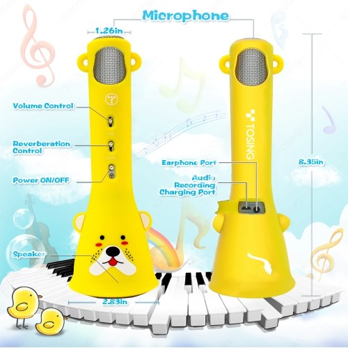 

TOSINGX3 Wireless Bluetooth Karaoke Microphone for Kids Birthday Gifts for Girl Teens Boys Bluetooth Child Karaoke Machine