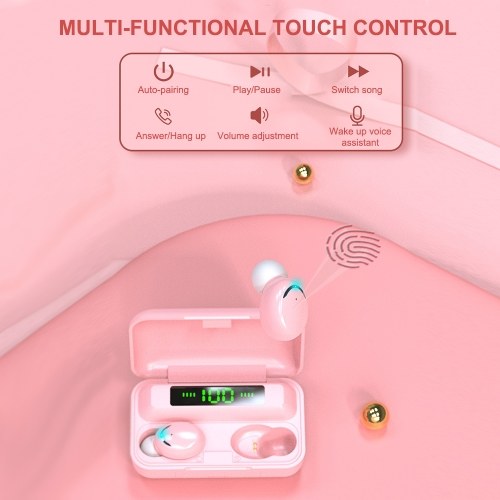 

TWS Earbuds Bluetooth 5.0 True Wireless Headphones Sports Headset with Mic LED Display USB Output Power Bank