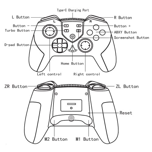 

Wireless BT Gamepad with Double Motor Vibration Function Gyroscope Function Compatible with Switch/Switch Lite Host