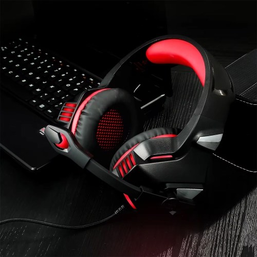 V3 3.5mm Wired Gaming Headset Noise Canceling E-Sports Earphone Over Ear Headphones 50mm Dynamic Coil Speaker Automatic Noise Reduction 3.5mm + USB Interface for Computer Laptop Mobile Phone 