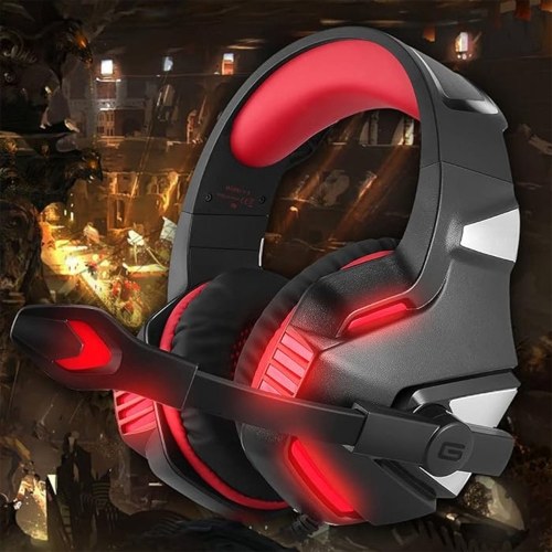 V3 3.5mm Wired Gaming Headset Noise Canceling E-Sports Earphone Over Ear Headphones 50mm Dynamic Coil Speaker Automatic Noise Reduction 3.5mm + USB Interface for Computer Laptop Mobile Phone 
