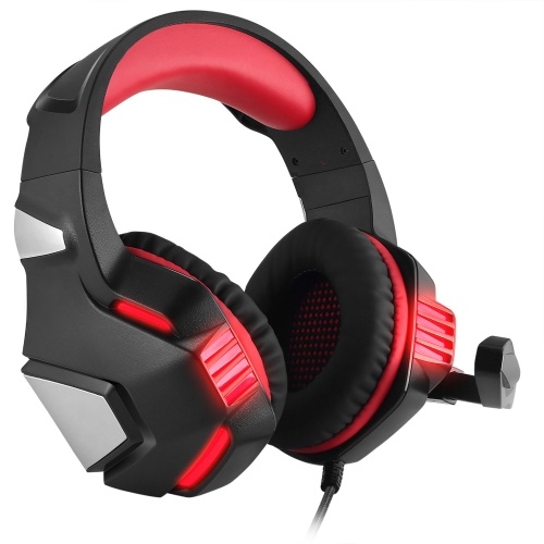V3 3.5mm Wired Gaming Headset Noise Canceling E-Sports Earphone Over Ear Headphones 50mm Dynamic Coil Speaker Automatic Noise Reduction 3.5mm + USB Interface for Computer Laptop Mobile Phone 