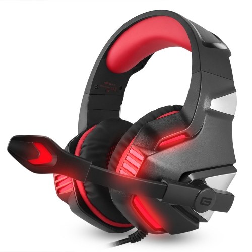 V3 3.5mm Wired Gaming Headset Noise Canceling E-Sports Earphone Over Ear Headphones 50mm Dynamic Coil Speaker Automatic Noise Reduction 3.5mm + USB Interface for Computer Laptop Mobile Phone 