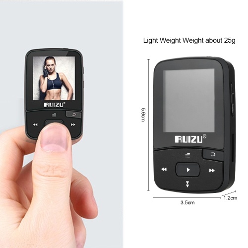 

RUIZU X50 8GB 1.5in MP3 MP4 Player HiFi Lossless Sound Quality Bluetooth Pedometer TF Card FM Radio Recording E-book Time Calendar