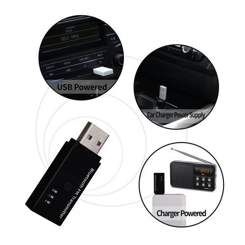 

Portable Wireless EC5 USB Car Vehicle Bluetooth FM Transmitter Music Player Lossless Play Handsfree Calls 3 Bands Transmission Fre