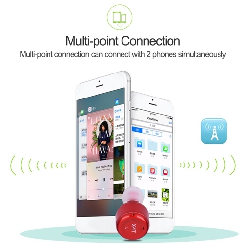 

X4T TWS True Wireless Bluetooth 4.2 Earphone In-ear Stereo Sport Headset Music Headphone Hands-free Support Multi-point Connection Touch Control w/ Mic 5200mAh Emergency Power Bank Wireless Charger for Smartphones Red