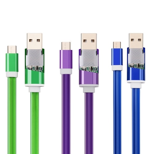 

1m Type-c Cable USB-C LED Glow Charging Line Type C Cord Plug and Play для Android Mobile Tablet Tablet Green