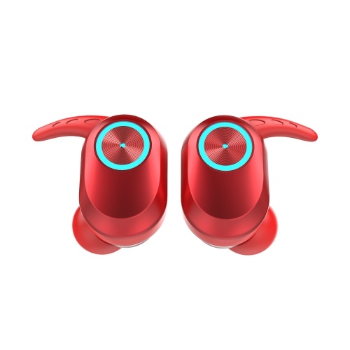 

New BT Headset T1 Pods Dual Ear Stereo Wireless Earphone Red