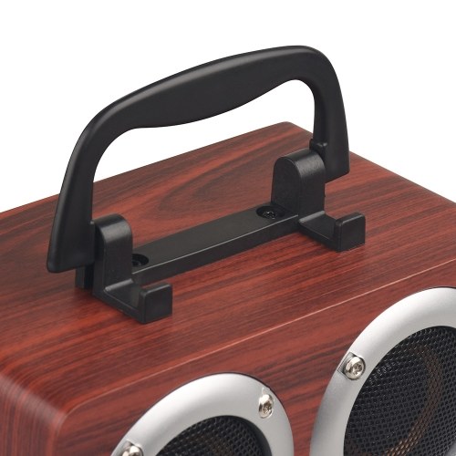 

Портативный динамик Bluetooth 4.2 Деревянный проигрыватель Stereo Surround Player Двойной Рог Встроенный аккумулятор 1200 мАч с TF-картой AUX Audio Soundbar