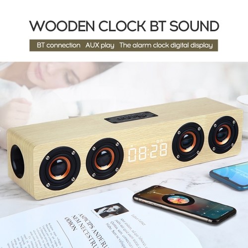 

W8C Modern Simple Portable Clock Speaker High Definition Display Screen Multi-Function Alarm Clock BT Small Loudspeaker