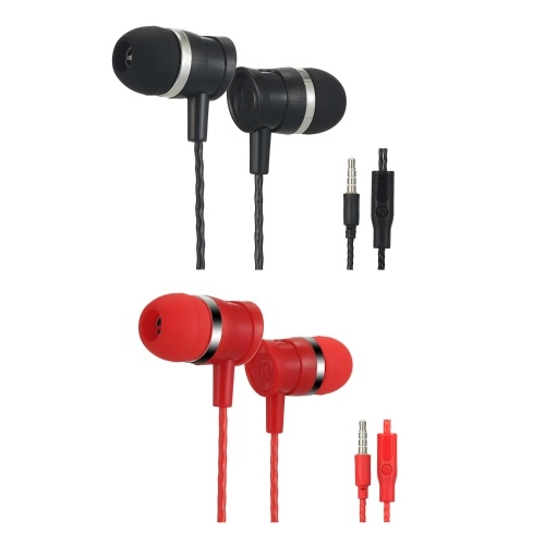 

3.5mm Wired Earphone In-Ear Headset Music Headphones with Mic Wire Control Earbuds for Mobile Phone Computer Laptop Tablet