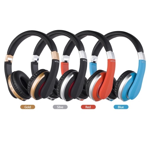 

MH7 Head-mounted Foldable BT5.0 Wireless Headset Support FM Card Stereo Sound for Sports Gaming with Microphone (Red)
