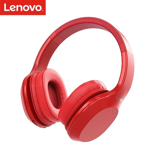 Lenovo HD100 Bluetooth5.0 Wireless 3.5mm Stereo Headphones Noise Cancelling Over Ear Gaming Headset Ear Cups for Travel Home Office