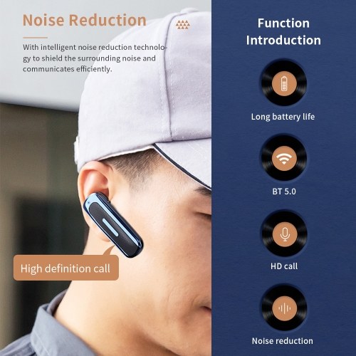 

BT Wirelessly Headset Earbud Handsfree Business Headphones Drive Call Sports Portable In-Ear Stereo Noise Reduction Earphones