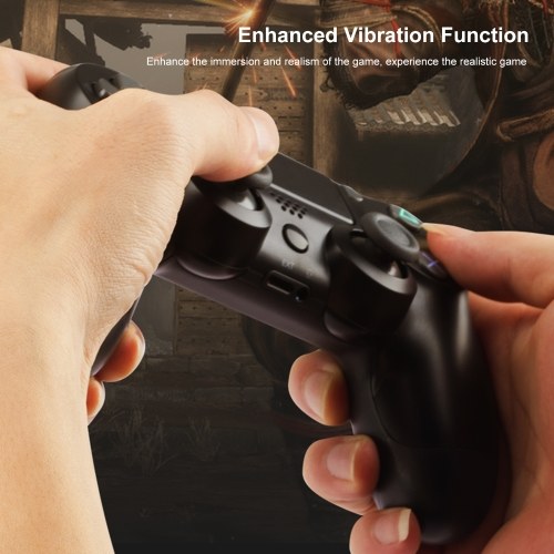 

P4 BT Game Handle USB Wirelessly Rechargeable Gaming Controller Gamepad Replacement for PC/P-S-4/PS3