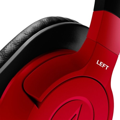 

audio-technica ATH-AX1iS Over-Ear Headphones Portable Headsets 3.5mm Wired Gaming Earphones with In-line Microphone & Control for Smartphones Red