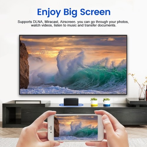 X6 Android 11.0 Smart TV Box Amlogic S905Y4 4K Media Player LPDDR4 2GB EMMC 16GB with SATA6 HDD Slot 2.4G/5G Dual-band WiFi BT4.0 VP9 H.265 Decoding with Remote Control 